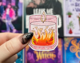 Holographic Spicy Candle Vinyl Sticker | Smut Bookish Kindle Decor