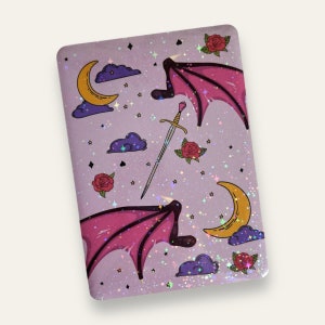 Kindle Case Insert | Holographic Case Insert for E-Readers | Fantasy, Romantasy, Dragons | Bookish Gifts | Glitter Cardstock Decor