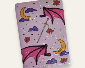 Kindle Case Insert | Holographic Case Insert for E-Readers | Fantasy, Romantasy, Dragons | Bookish Gifts | Glitter Cardstock Decor