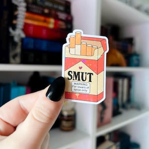 Smutty Sticker | Romance Vinyl Sticker | Spicy Book Lover Holographic Kindle Sticker | Bookish Humor Gift for Romance Readers