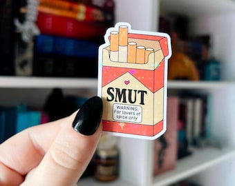 Smutty Sticker | Romance Vinyl Sticker | Spicy Book Lover Holographic Kindle Sticker | Bookish Humor Gift for Romance Readers