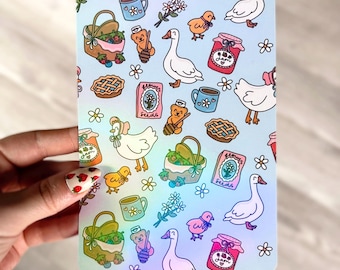 Funda para Kindle / Funda holográfica para lectores electrónicos / Funda para Kindle estilo Cottagecore / Regalos para amantes de los libros / Cartulina con purpurina / Funda para Kobo