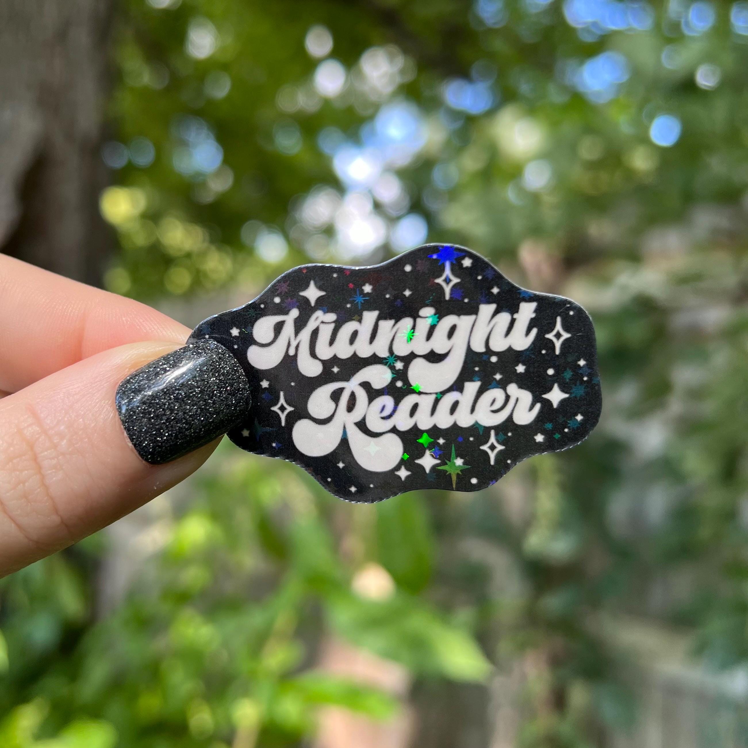 Reading Sticker | Holographic Midnight Reader Sticker | Waterproof Kindle Laptop, Vinyl Glitter Sticker | Bookish Gift | Book Sticker