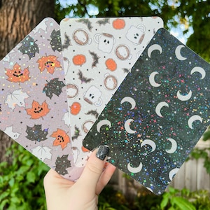 Kindle Case Insert | Holographic Case Insert for E-Readers | Nostalgic Halloween Kindle Insert | Bookish Gifts | Glitter Cardstock Decor