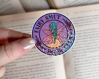 Pegatina de lectura / Pegatina holográfica del club de lectura de hadas / Pegatina para lector electrónico, pegatina para Kindle / Pegatina de vinilo con brillantina / Regalo para amantes de los libros