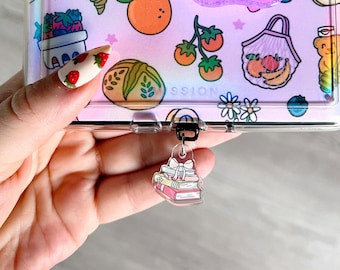 Bookstack Kindle Charm, Phone Charm, USB Charm, Mini Keychain | Bookish Merch | Bookish Gifts | Kindle Accessories | USB Plug Charm