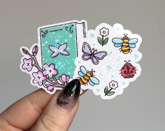 Fairy Tale Garden Reading Stickers | Holographic Fantasy Sticker for Kindle