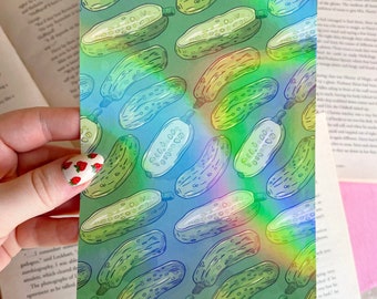 Kindle Case Insert | Holographic Case Insert for E-Readers | Pickle Kindle Insert | Bookish Gifts | Glitter Cardstock Decor