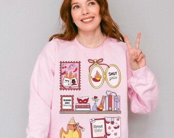 Smut Girlie Collage Sweatshirt | Spicy Reader Crewneck | Smut Book Club Sweater | Cozy Romance Reader Gift | Bookish Sweater