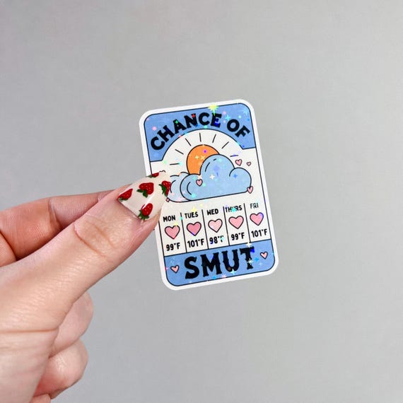Reading Sticker | Holographic Chance of Smut Sticker | Kindle Sticker | Vinyl Glitter Sticker | Funny Bookish Gift | Bookish Smut Sticker