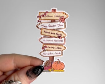 Pegatina de lectura otoñal / Pegatina holográfica de calabaza otoñal para Kindle