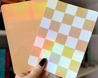 Cream Kindle Insert | Beige Holographic Solid or Checkerboard | Custom E-Reader Decor | Bookish Accessory for Clear Kindle Cases or Kobo