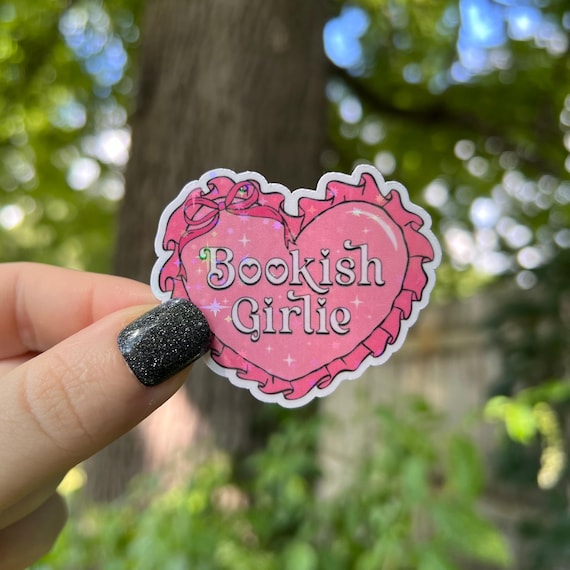 Reading Sticker | Bookish Girlie Holographic Sticker | Kindle Sticker | Bookish Gift | Vinyl Glitter Sticker | E-Reader Stickers