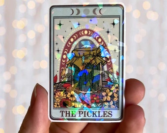 Pickle Tarot Card Sticker |  Holographic Waterproof Kindle Laptop Funny