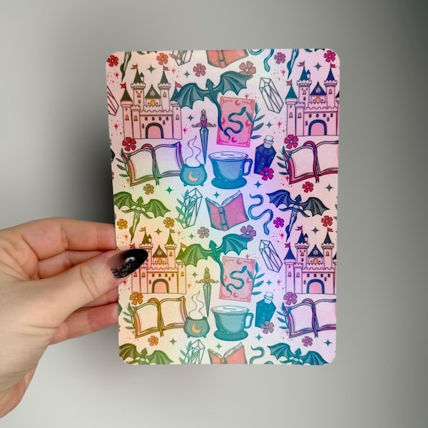 Book Lover Romantasy Kindle Insert | Fantasy Bookish Dragon Holographic Case Insert for Ereaders