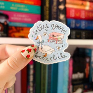 Silly Goose Sticker | Holographic Book Club Sticker | Kindle Sticker | Vinyl Glitter Sticker | Bookish Sticker | Bookish Gift | Book Lover