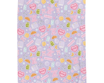 Manta de terciopelo acogedora y acogedora con temática de libros "Just a Girl Book Lover"