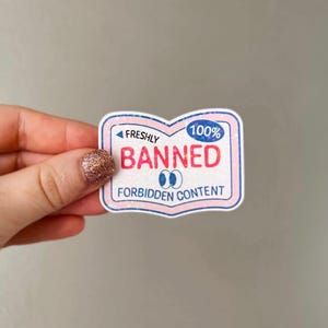 Reading Sticker | Holographic Banned Books Sticker | Kindle Sticker | Vinyl Glitter Sticker | Bookish Sticker | Reading Lover