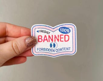 Reading Sticker | Holographic Banned Books Sticker | Kindle Sticker | Vinyl Glitter Sticker | Bookish Sticker | Reading Lover