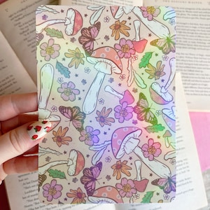 Kindle Case Insert | Holographic Case Insert for E-Readers | Mushroom, Butterfly Kindle Insert | Bookish Gifts | Glitter Cardstock Decor