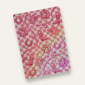 Kindle Hülle einfügen | Holographische Hülle für E-Reader | Pink Cowgirl, Cowboys Disco | Bücherwurm Geschenke | Glitzer Karton Dekor