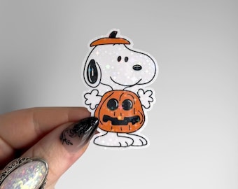 Pegatina de perro calabaza / Pegatina holográfica de otoño para Kindle