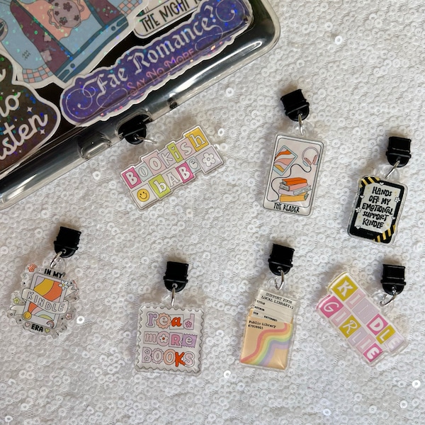 Kindle Charm, Phone Charm, USB Charm, Mini Keychain Charm | Bookish Merch | Bookish Gifts | Kindle Accessories, Phone Accessories | USB Plug