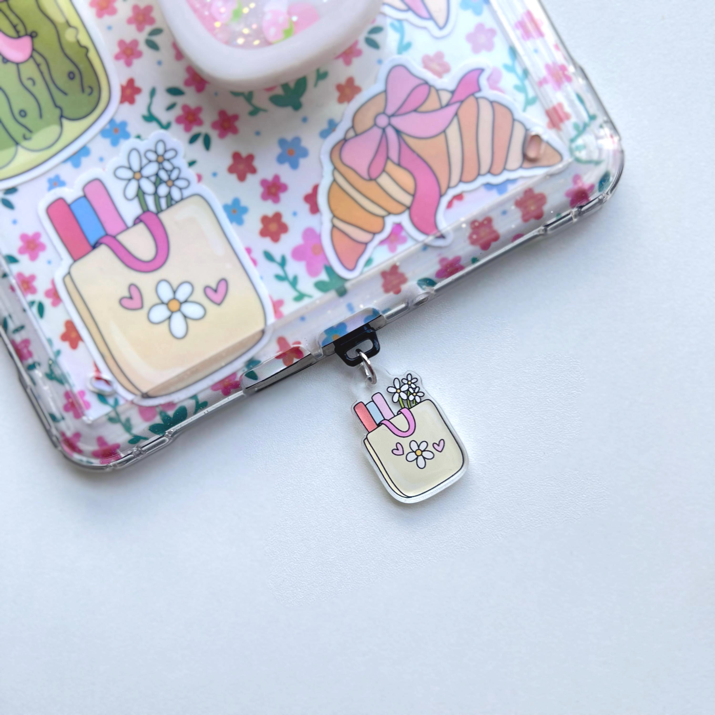 Book Bag Kindle Charm, Phone Charm, USB Charm, Mini Keychain Bookish Merch Bookish Gifts Kindle Accessories USB Plug Charm