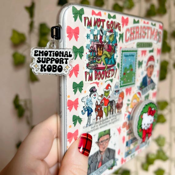 Bookish Charm, Phone Charm, USB Charm, Mini Keychain | Emotional Support Kobo Charm | Bookish Gift | Phone Kindle Accessories | USB Plug