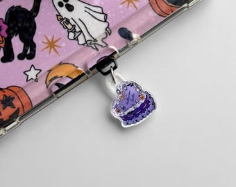 Halloween Girly Cake Charm | Fall Bookish Dust Plug Accessory for Kindle, Kobo, Phone and More