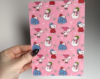 Pink Dog Kindle Insert | Cozy Christmas Bookish Glitter Case Insert for Ereaders