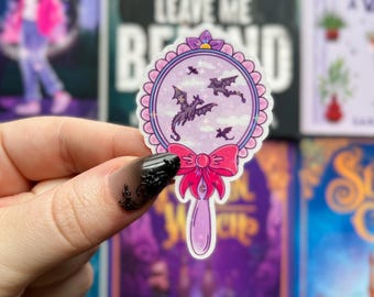 Holographic Dragon Fantasy Mirror Sticker | Romantasy Vinyl Sticker