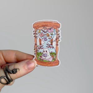 Spring Ghost Reading Sticker | Holographic Bookish Sticker for Kindle