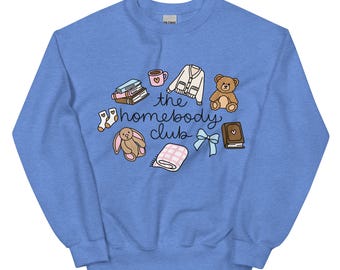 Bluza Homebody Club | Przytulny, książkowy, okrągły dekolt
