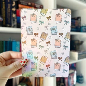 Kindle Case Insert | Books and Bows Holographic Case Insert for eReaders | Kindle Insert | Bookish Gifts | Cardstock Decor | Kobo Insert