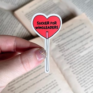Book Sticker | Sucker For Wingleaders Sticker | Matte Kindle Sticker | Vinyl Sticker | Bookish Gift | Heart Lollipop Sticker