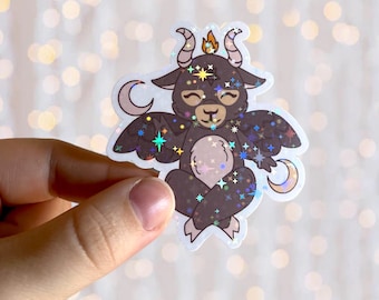 Baphomet Sticker | Cute Holographic Vinyl Sticker | Waterproof Kindle Laptop