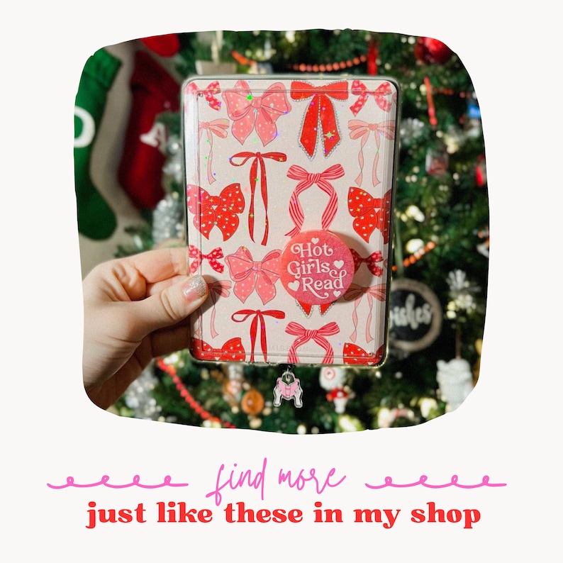 Funda para Kindle Checkers / Funda holográfica para lectores electrónicos / Destellos rojos / Regalos de San Valentín / Decoración con cartulina brillante imagen 5