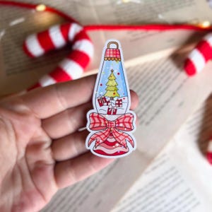 Christmas Sticker | Christmas Tree Lava Lamp Sticker | Holographic Kindle Sticker | Bow Vinyl Sticker | Christmas Gift, Stocking Stuffer