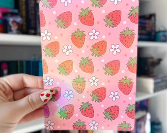 Kindle Case Insert | Strawberry Holographic Case Insert for eReaders | Kindle Insert | Bookish Gifts | Glitter Cardstock Decor | Kobo Insert