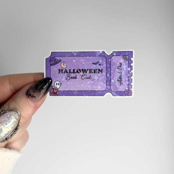 Halloween Book Club Sticker | Holographic Spooky Season Bookish Sticker for Kindle