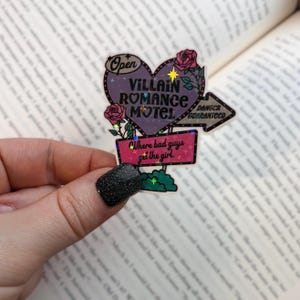 Reading Sticker | Holographic Villain Romance Sticker | Holographic E-Reader, Kindle Sticker | Vinyl Glitter Sticker | Bookish Gift