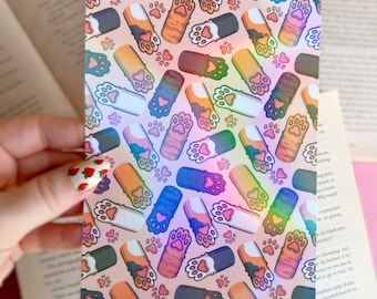 Kindle Case Insert | Holographic Case Insert for E-Readers | Cat Paws Kindle Insert | Bookish Gifts | Glitter Cardstock Decor
