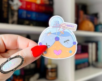 Fantasy Book Sticker | Bookish Perfume Bottle Vinyl | Magic Sword Dragon Sticker | Fantasy Reader Gift | Cozy Fantasy Book Accessory