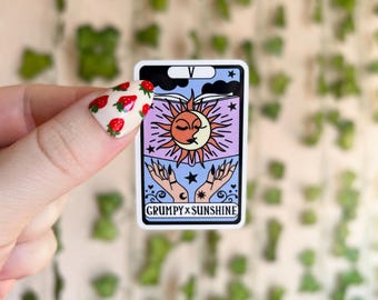 Tarot Card Sticker | Grumpy Sunshine Sticker | Tropes Sticker | Glossy Kindle Sticker | Vinyl Sticker | Bookish Gift | Reading Sticker