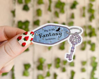 Reading Sticker | Holographic Fantasy Sticker | Kindle Sticker | Vinyl Glitter Sticker | Keys To Bookstore | Bookish Sticker | Gift