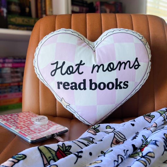 Hot Moms Read Pillow | Bookish Pillow for Book Nook | Reading Room Decor | Bookish Throw Pillow | Home Decor for Book Lovers | Bookish Gift