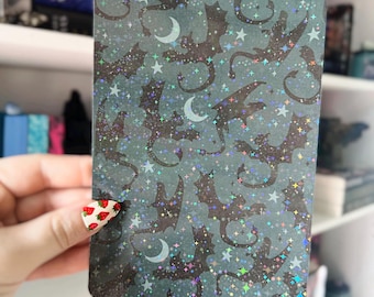 Kindle Case Insert | Holographic Case Insert for E-Readers | Fantasy Dragons | Bookish Gift | Glitter Cardstock Decor | Custom Size