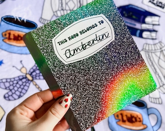 Kobo Case Insert | Holographic Case Insert for E-Readers | Personalized Composition Notebook | Bookish Gifts | Glitter Cardstock Decor