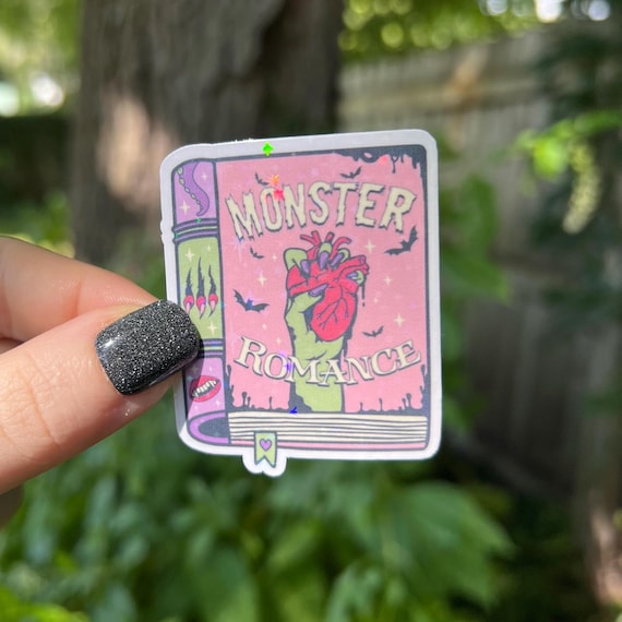 Book Sticker | Holographic Monster Romance Book Sticker | Kindle Sticker | Vinyl Glitter Sticker | Bookish Sticker
